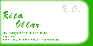 rita ollar business card